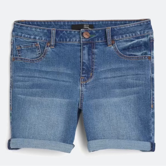 1822 DENIM Dalary Mid-rise Heritage Rolled Cuff Shorts Sz 10/30 - Picture 1 of 6